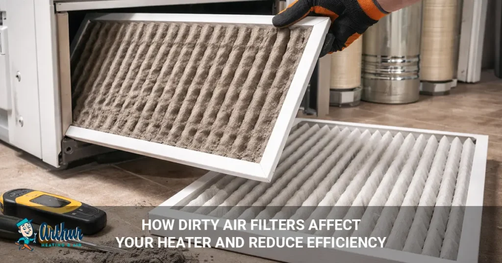 Dirty air filters and heating efficiency
